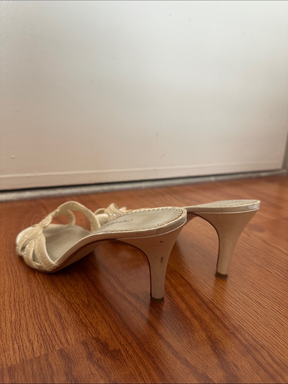 Caparros Ivory Sequin Slip-On Heels - Picture 4 of 5